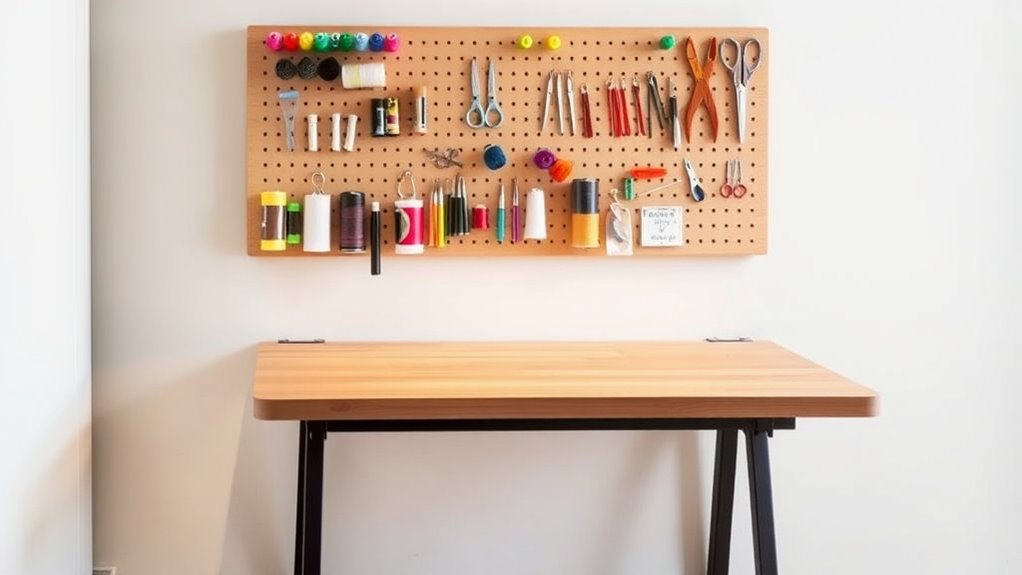 foldable craft table organization