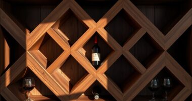 geometric wine display construction