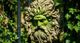 green man garden gate carving