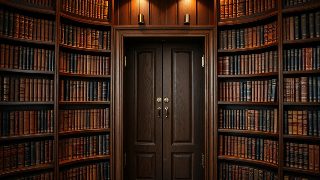 hidden bookshelf with pivots