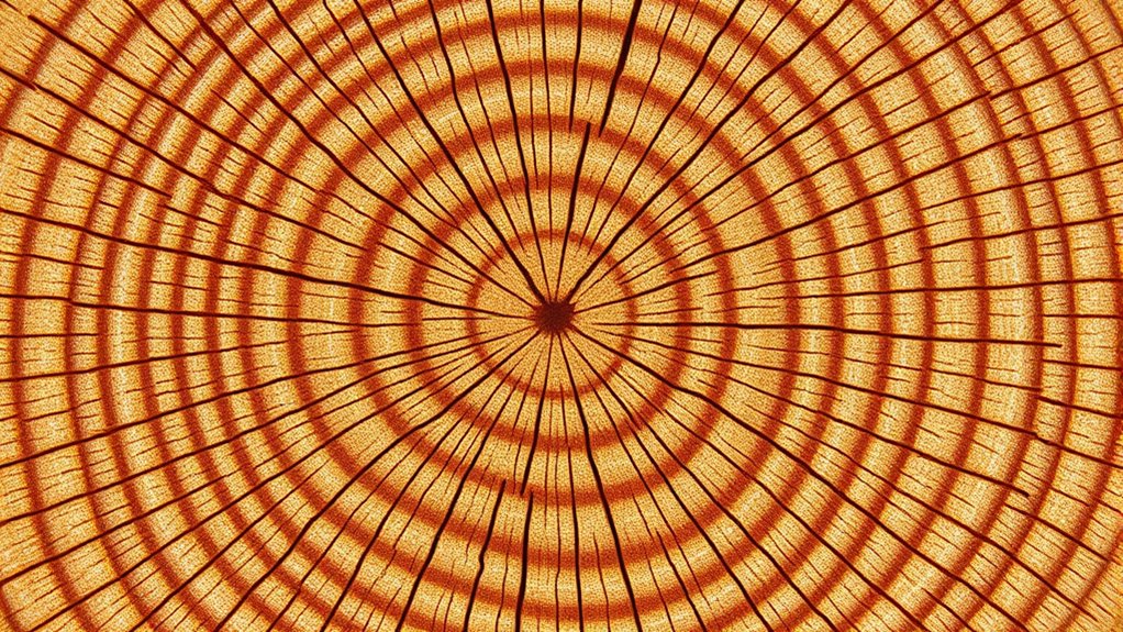 microscopic view of quartered lumber