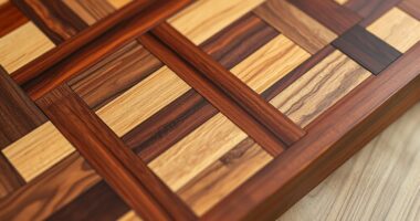 mixed hardwood mosaic tray