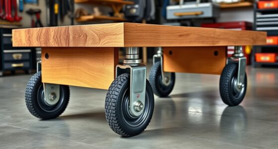 mobile workbench with locking casters
