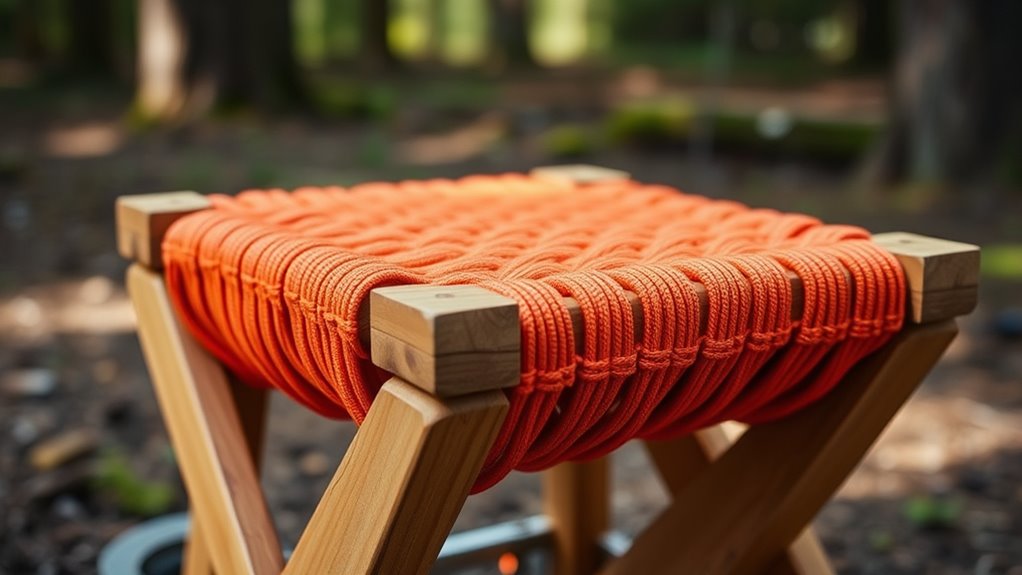 portable collapsible paracord seat
