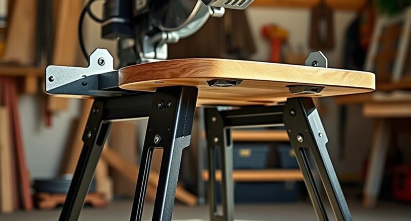 portable saw stand with adjustable wings