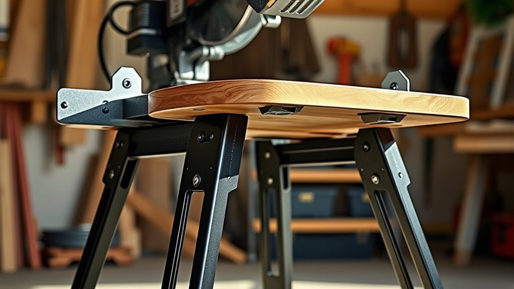 portable saw stand with adjustable wings