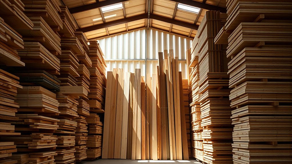 proper vertical lumber storage