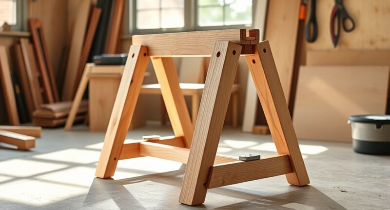 quick foldable sawhorse assembly