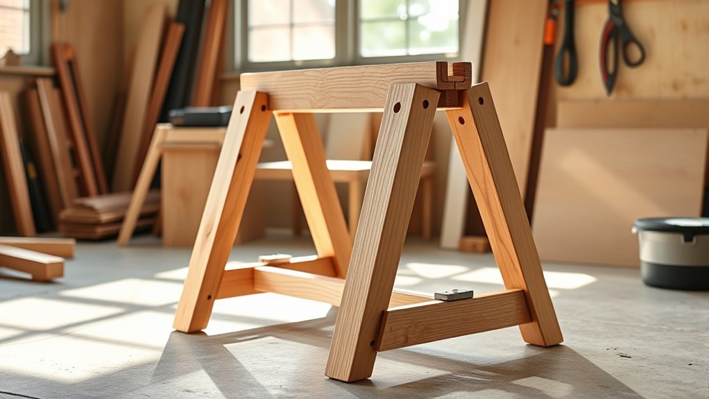 quick foldable sawhorse assembly