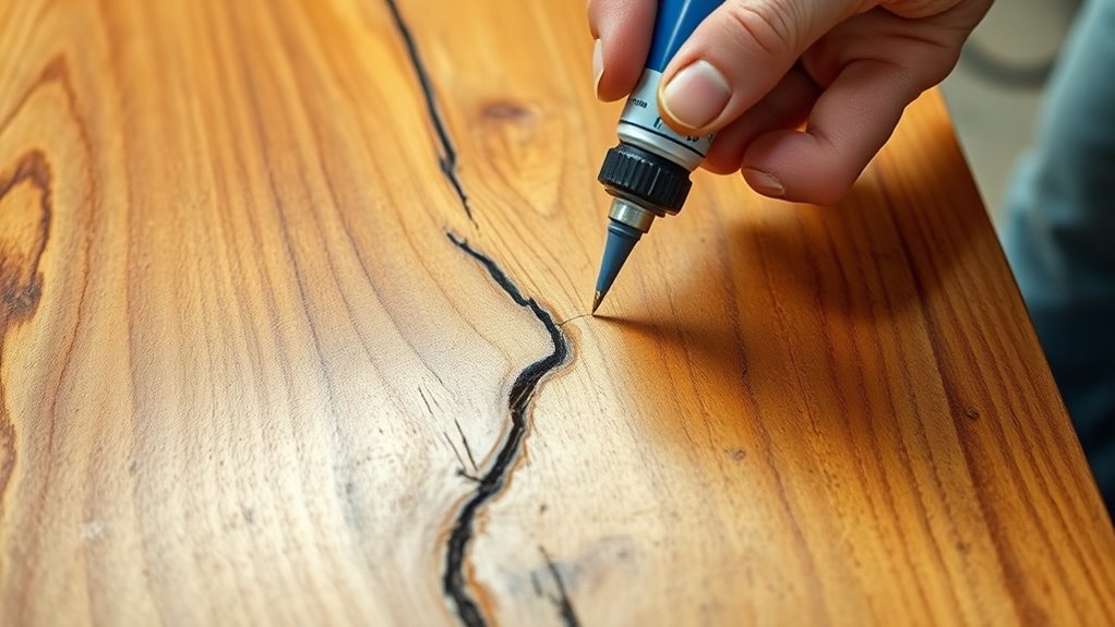 securely glue and clamp split