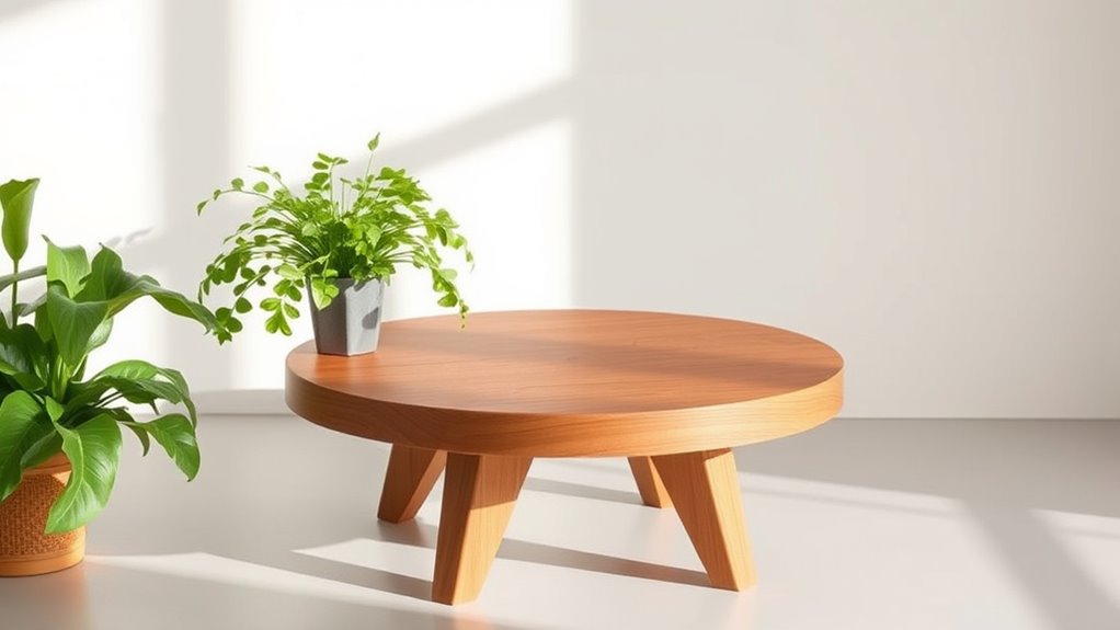 single board mid century plant stand