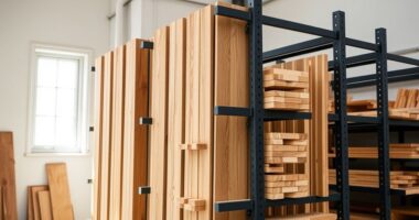 store lumber upright securely