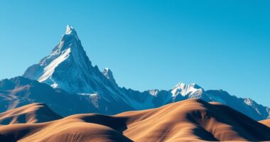 three shapes mountain scene