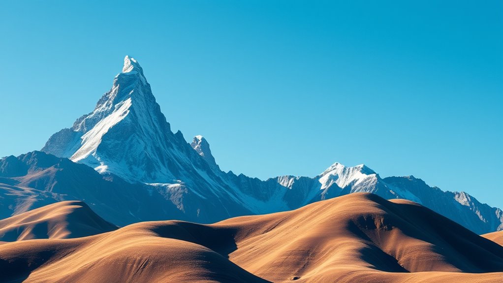 three shapes mountain scene