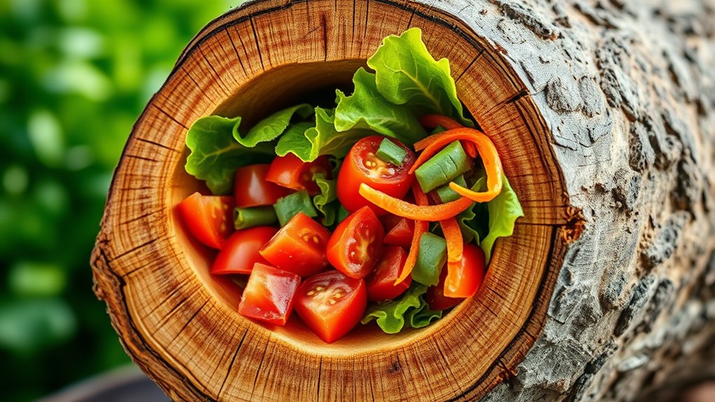 transform a log into salad