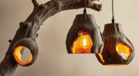 upcycled branch pendant lights