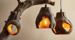 upcycled branch pendant lights