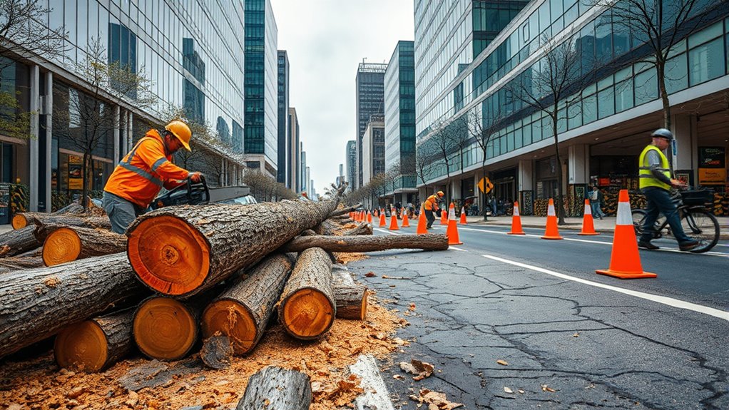 urban storm tree logging