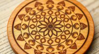 wooden mandala coaster set