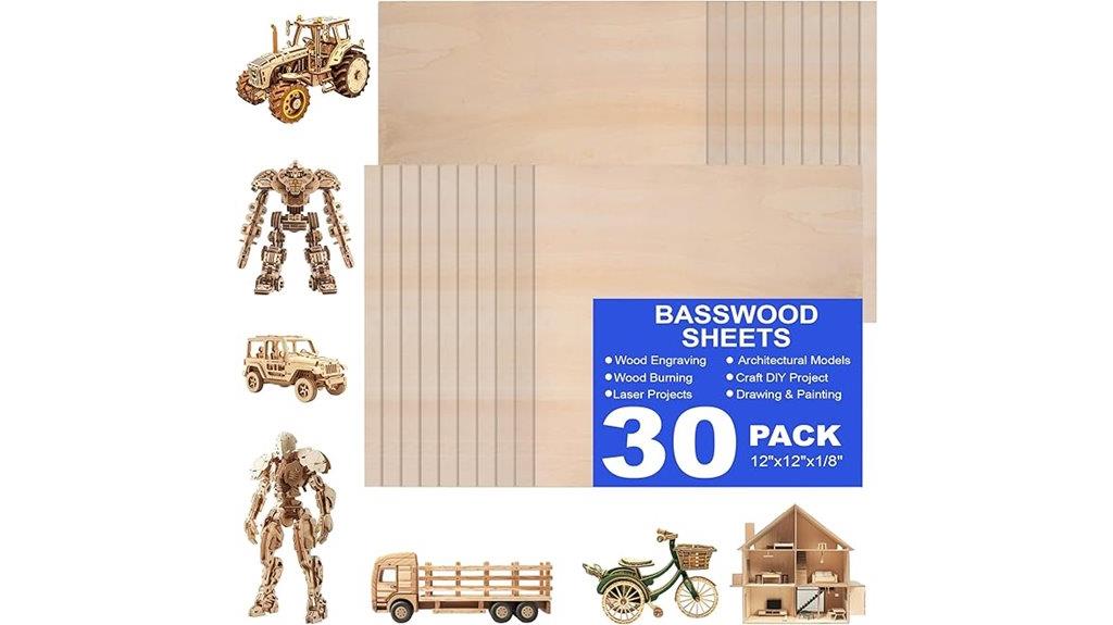 30 pack basswood sheets