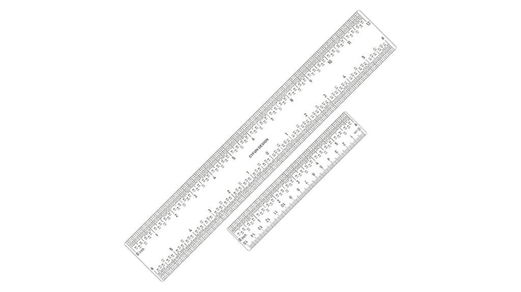 acrylic ruler set inches