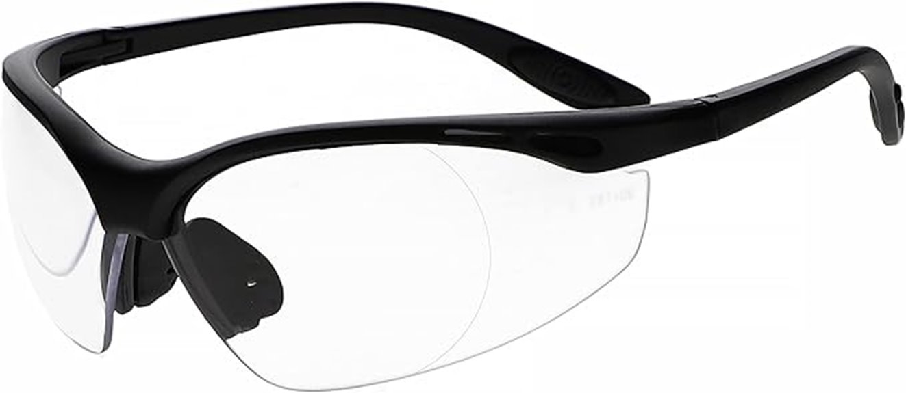 black frame safety glasses