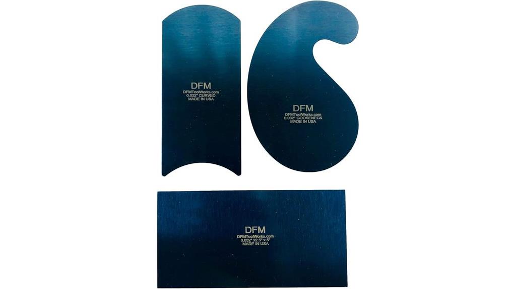 blue curved cabinet scraper