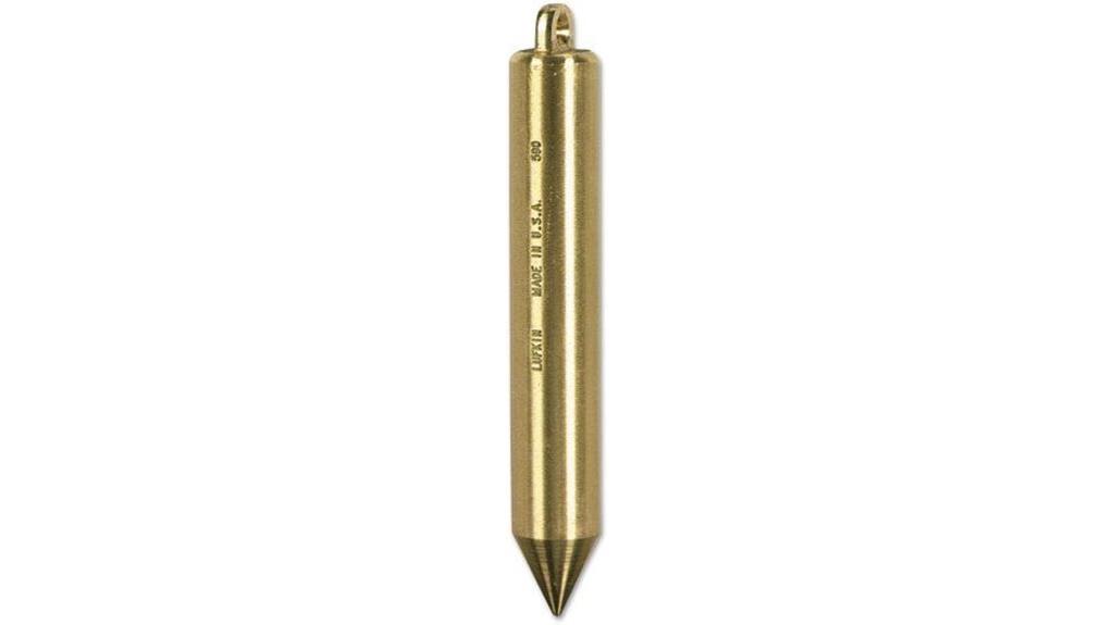 brass cylindrical plumb bob