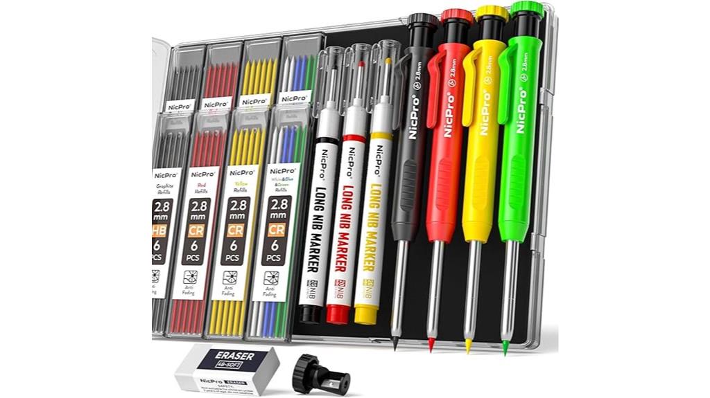 colorful carpentry pencil set