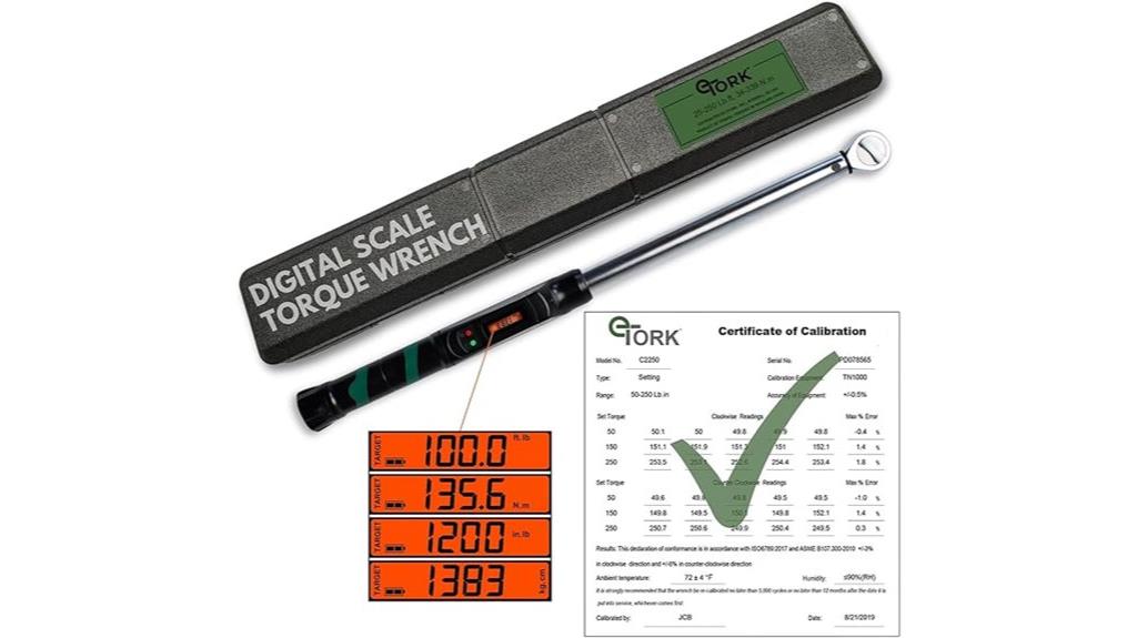 digital 1 2 drive torque wrench
