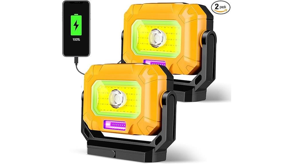dual rechargeable work lights
