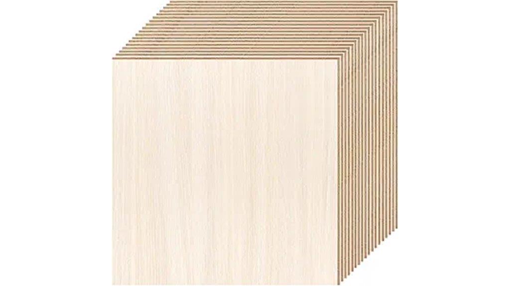 eighteen basswood craft sheets