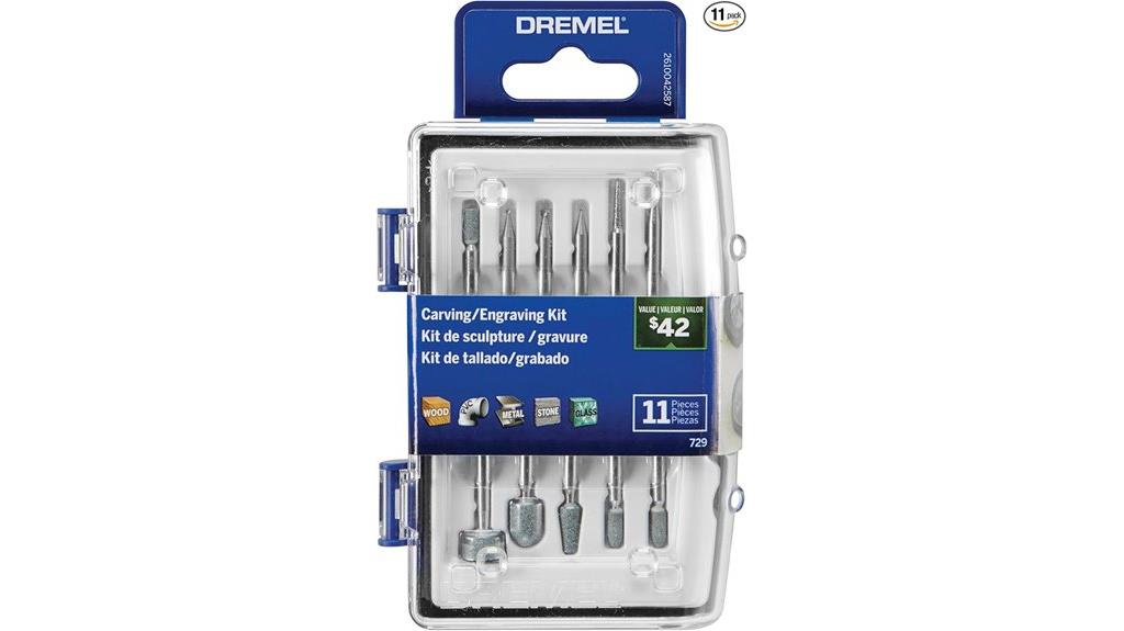 eleven piece rotary accessory kit