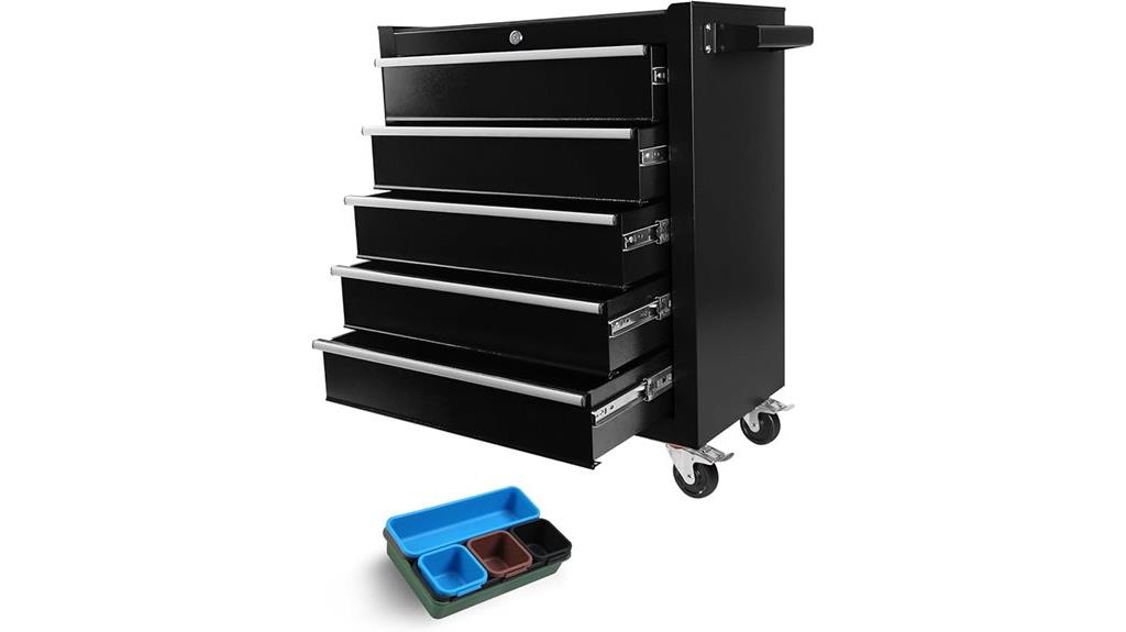 five drawer wheel toolbox
