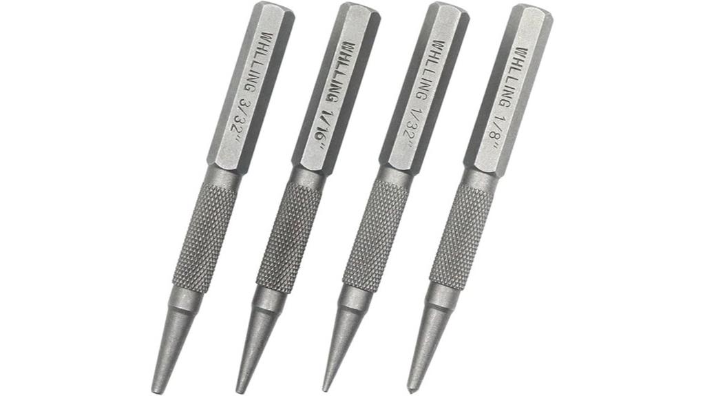 four piece nail punch set