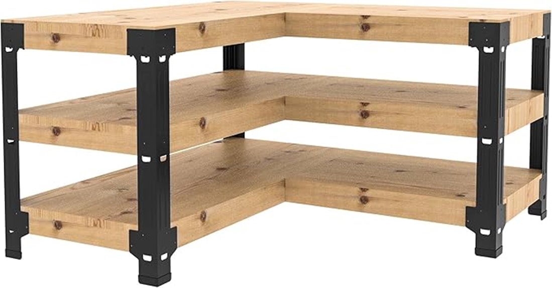 heavy duty l shaped workbench