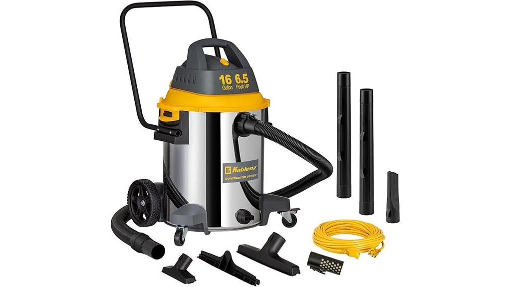 koblenz 16 gallon stainless steel vacuum