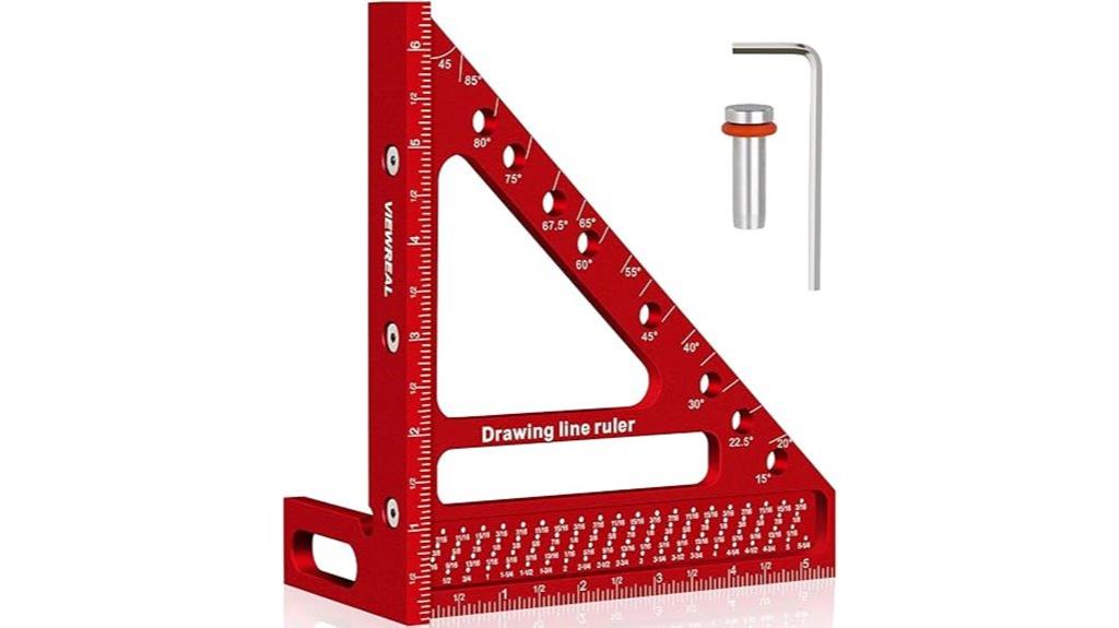large carpenter square with protractor