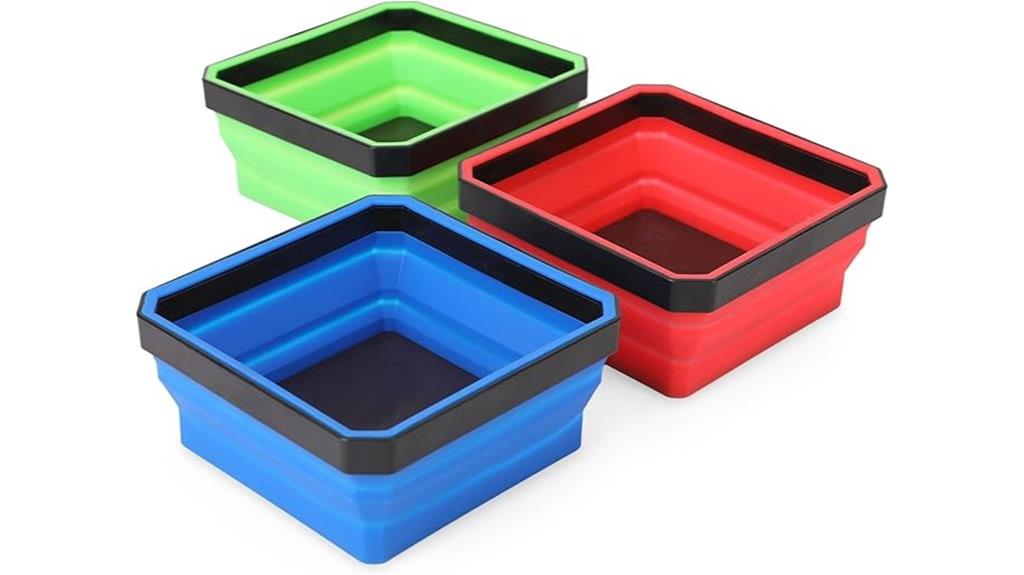 magnetic collapsible parts tray