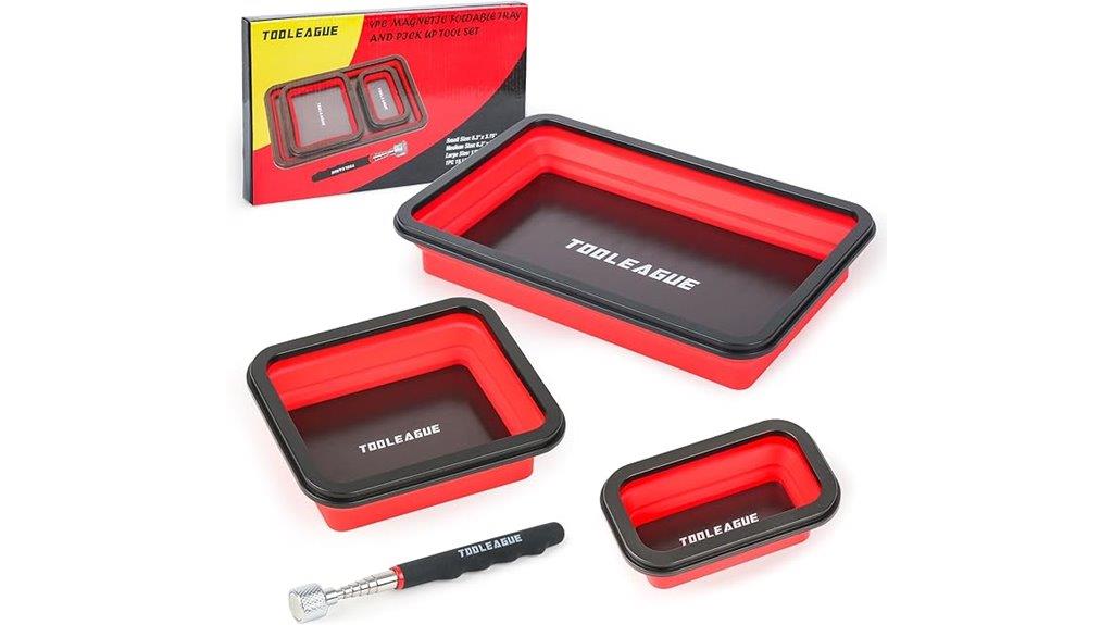 magnetic collapsible parts tray