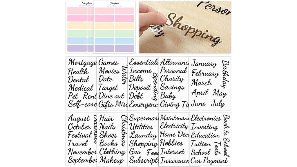 planners budget sticker set