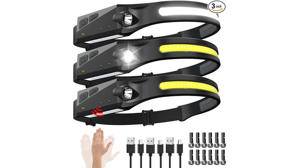 rechargeable headlamp with motion