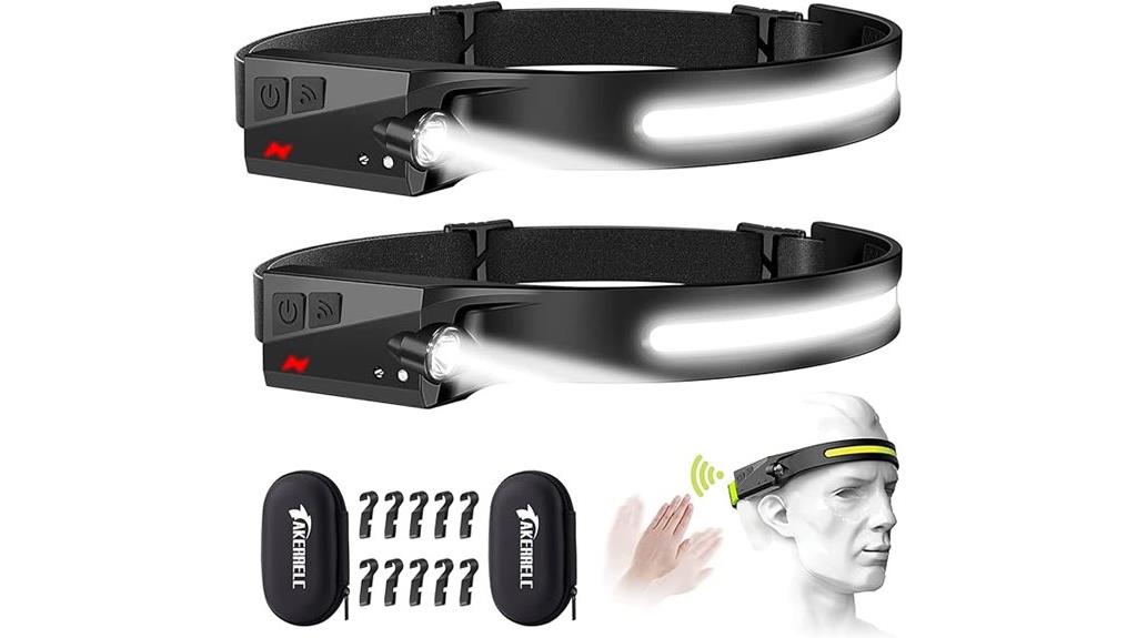 rechargeable led headlamp with motion sensor