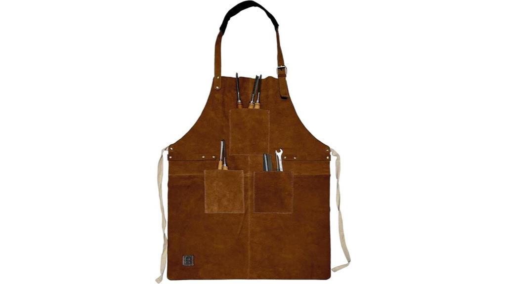 rustic leather grill apron