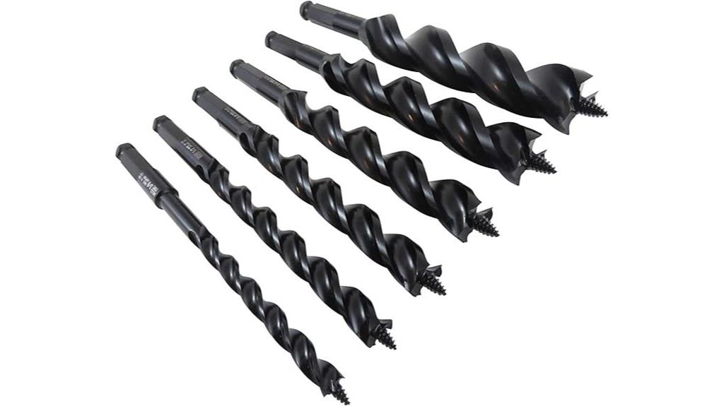 six piece auger bit set