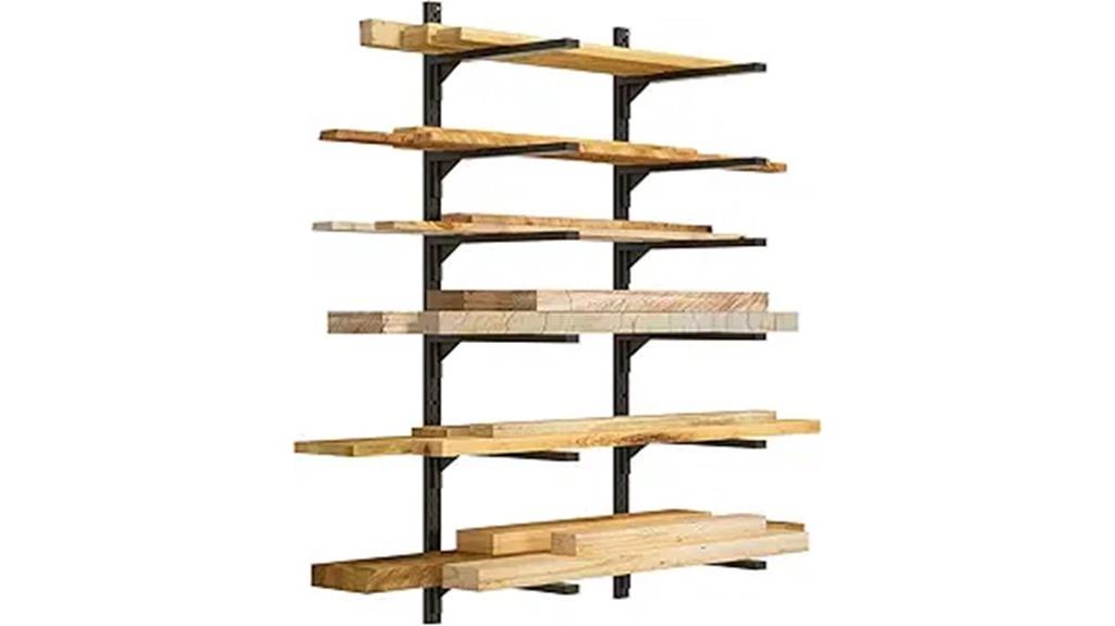 six tier metal wall rack