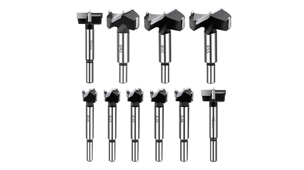 ten piece forstner bit set