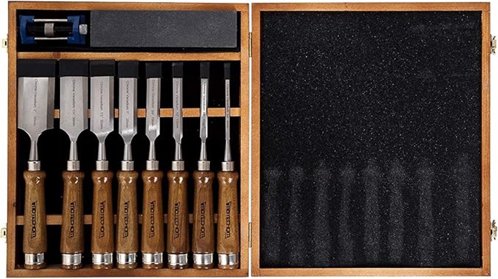 ten piece woodworking chisel set