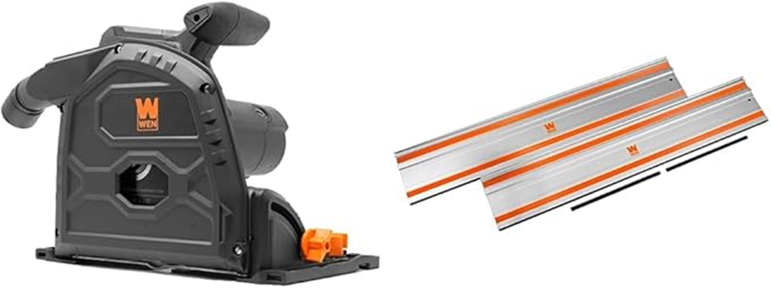 track saw with guide rails