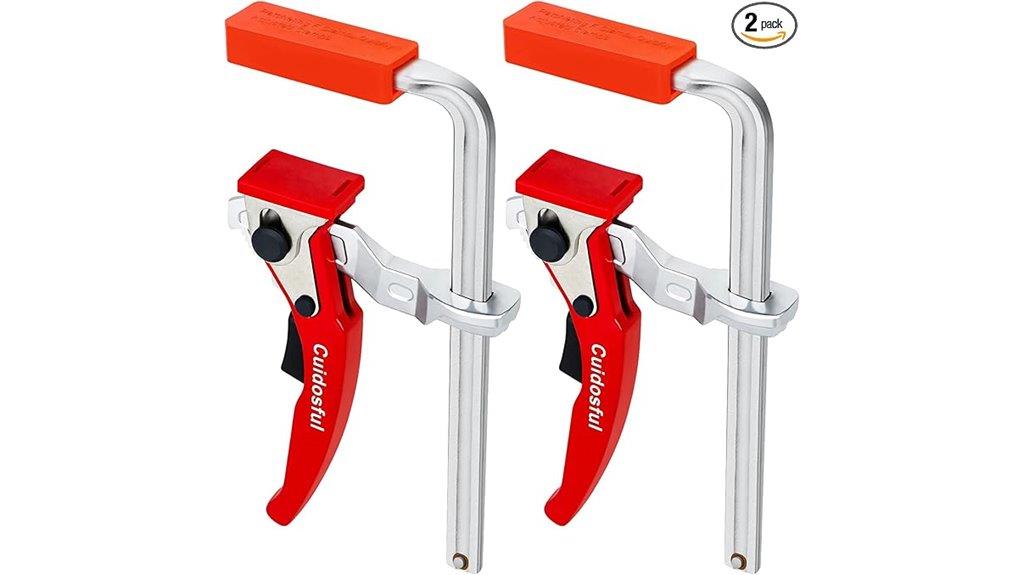 two guide rail clamps